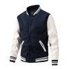New men's cross-border jacket for spring and autumn: baseball collar jacket, color-blocked outerwear, cotton plus-size jacket, woolen jacket for men details Picture